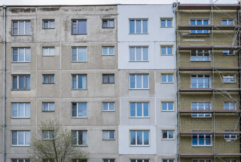 Sanierung Wohnhaus waehrend der Fenstersanierung